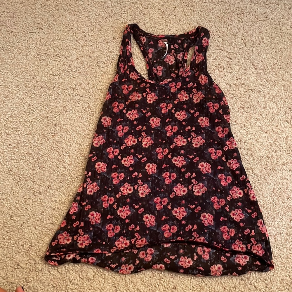 Free People Racerback Floral Tank